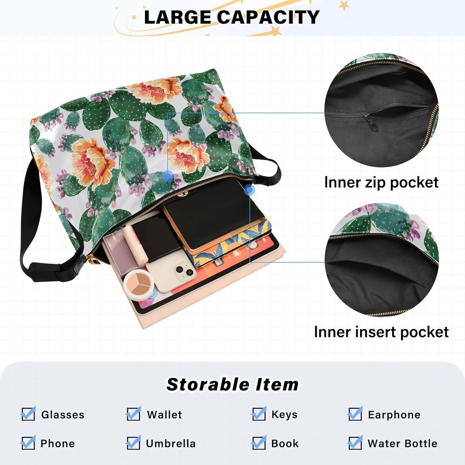 Flowers Rose Leaves Soft Leather Handbags Hobo Large Men Purses Cute Leaf Print Single Shoulder Purses