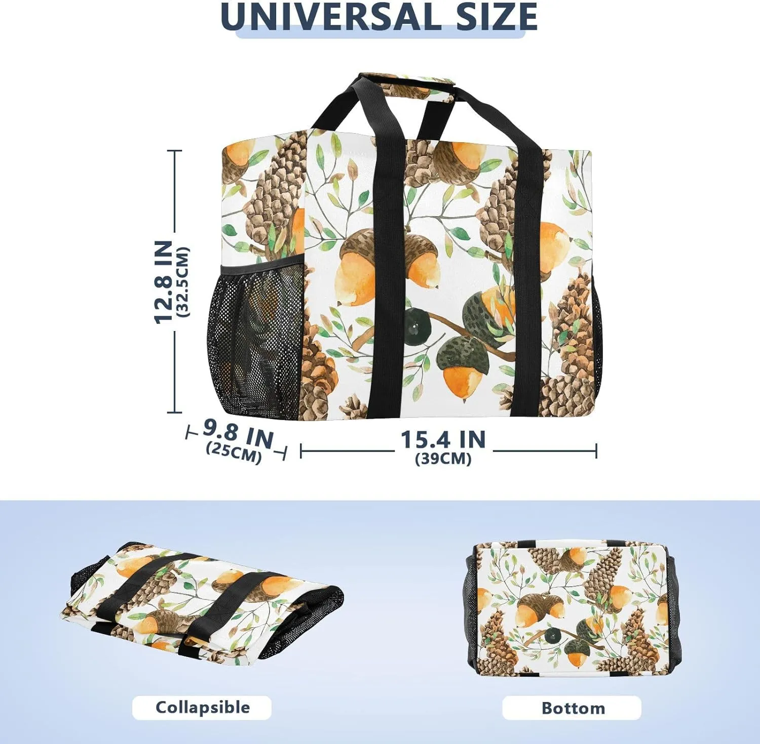 Foldable Grocery Reusable Tote Grocery Bag, Travel Canvas Shoulder Bags, Large Casual Laundry Pool Beach Bag
