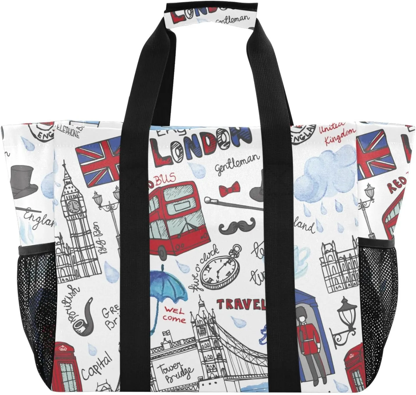 Foldable Grocery Reusable Tote Grocery Bag, Travel Canvas Shoulder Bags, Large Casual Laundry Pool Beach Bag