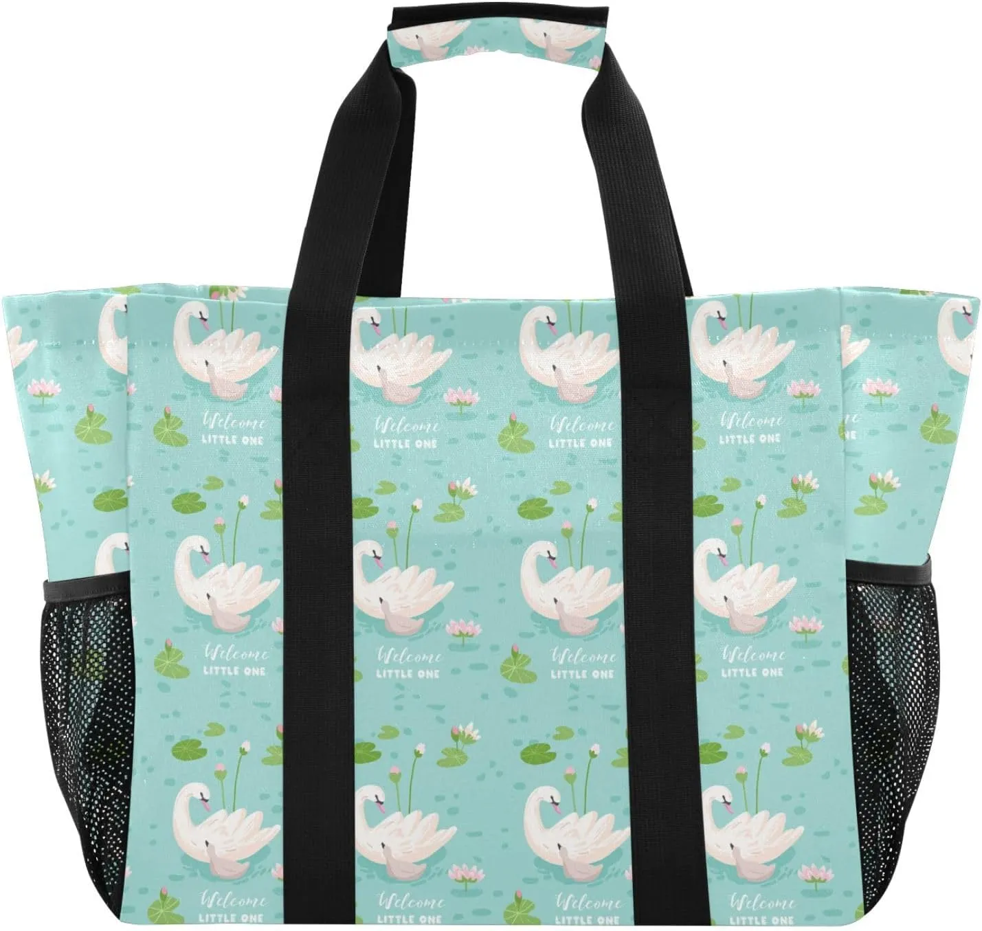 Foldable Grocery Reusable Tote Grocery Bag, Travel Canvas Shoulder Bags, Large Casual Laundry Pool Beach Bag