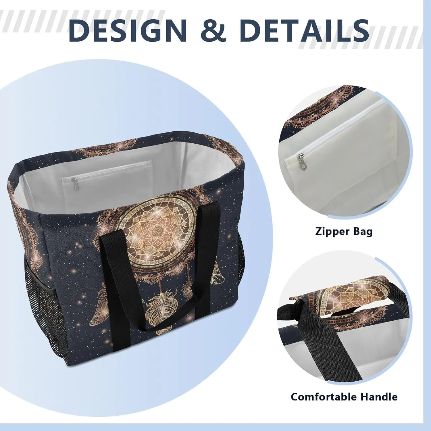 Foldable Grocery Reusable Tote Grocery Bag, Travel Canvas Shoulder Bags, Large Casual Laundry Pool Beach Bag