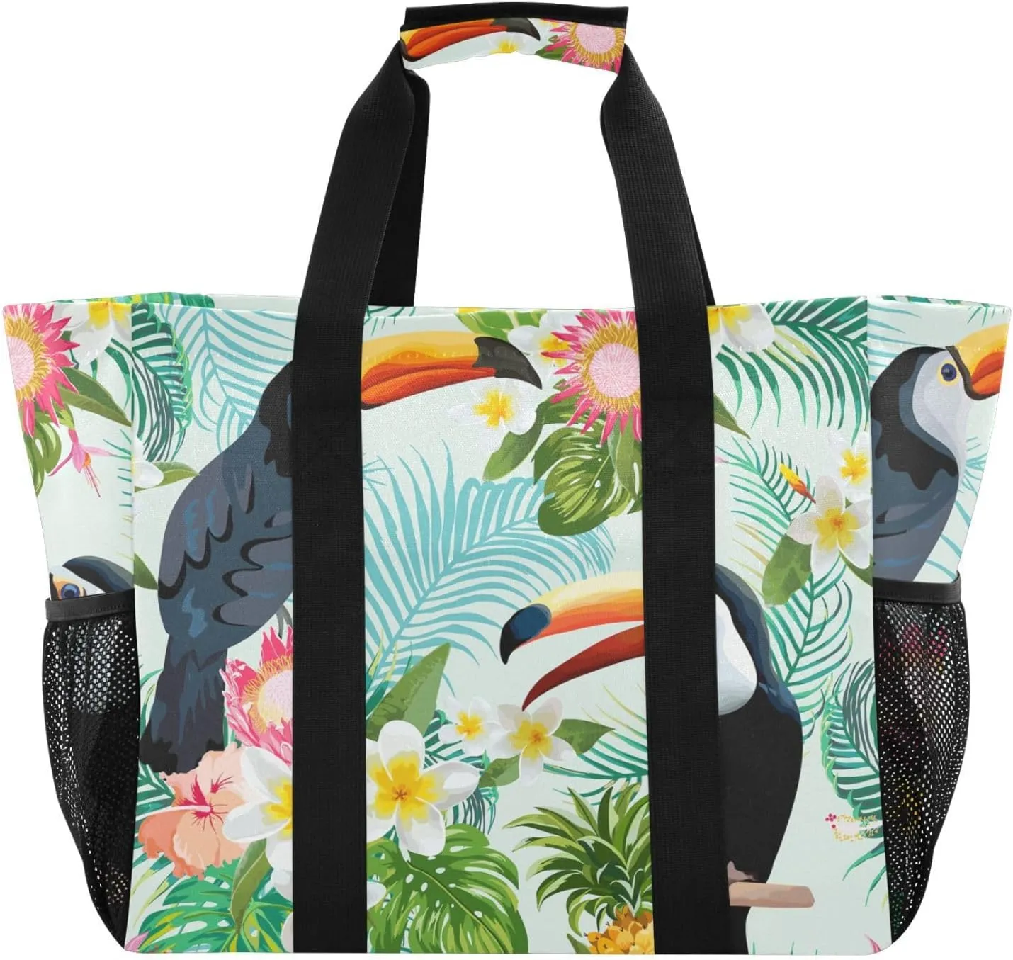Foldable Grocery Reusable Tote Grocery Bag, Travel Canvas Shoulder Bags, Large Casual Laundry Pool Beach Bag