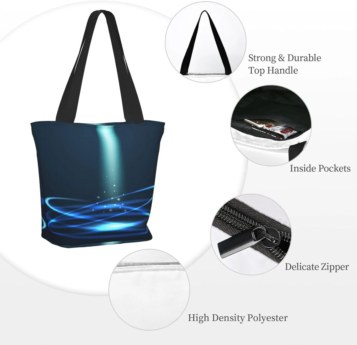 Forest Night Time Tote Bag for Women, Travel Tote Handbags for Gym