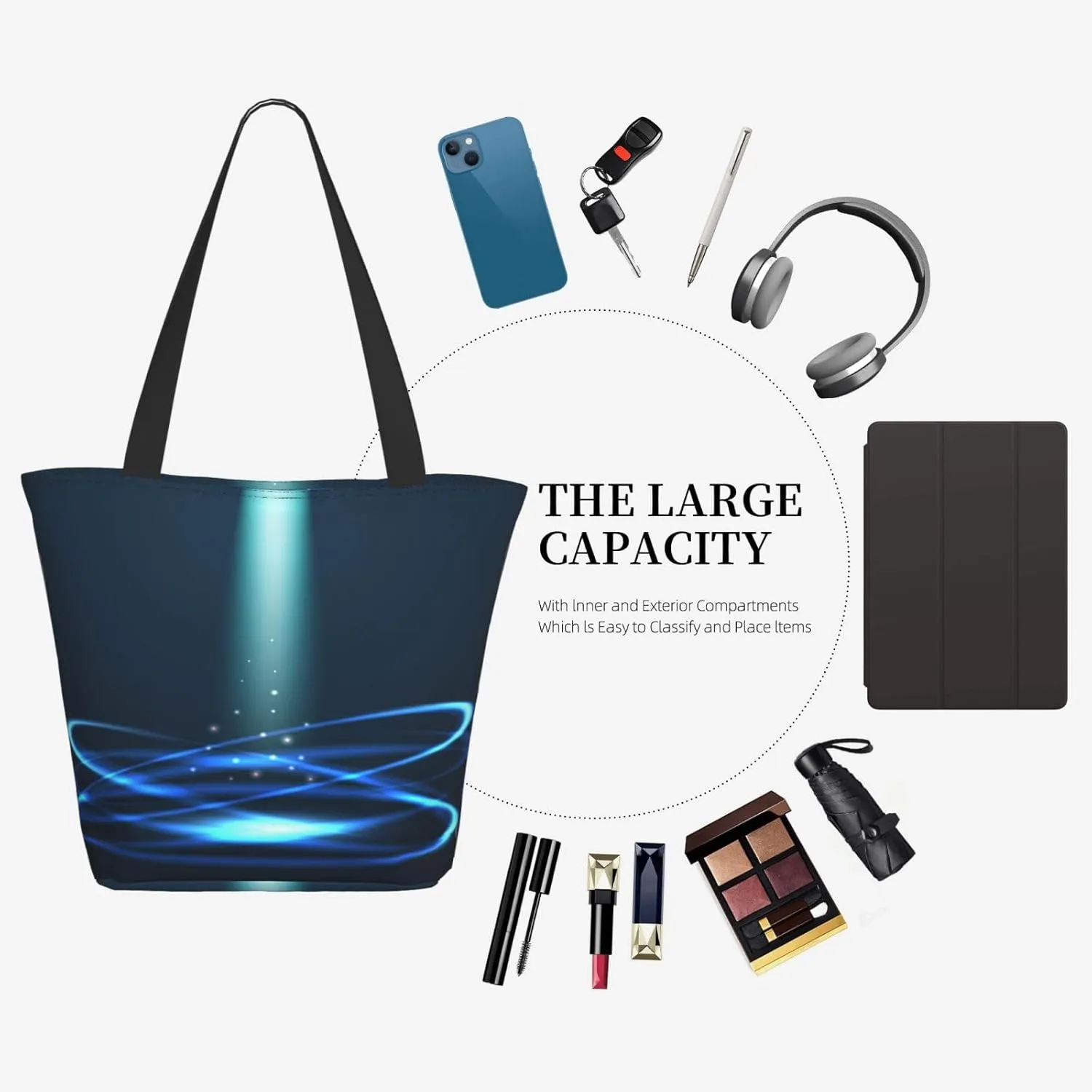 Forest Night Time Tote Bag for Women, Travel Tote Handbags for Gym