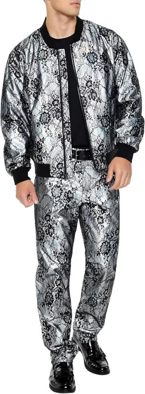 Forever 21 Men's Metallic Lace Slim-fit Pants