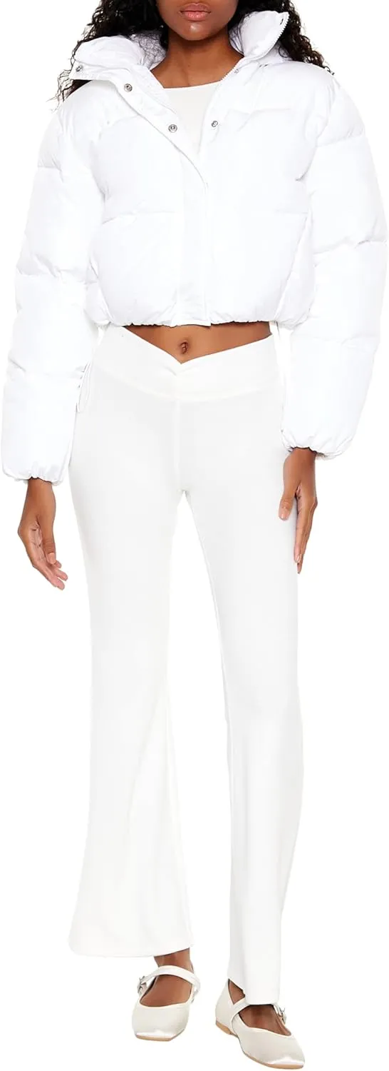 Forever 21 Women's Hooded Cropped Puffer Jacket