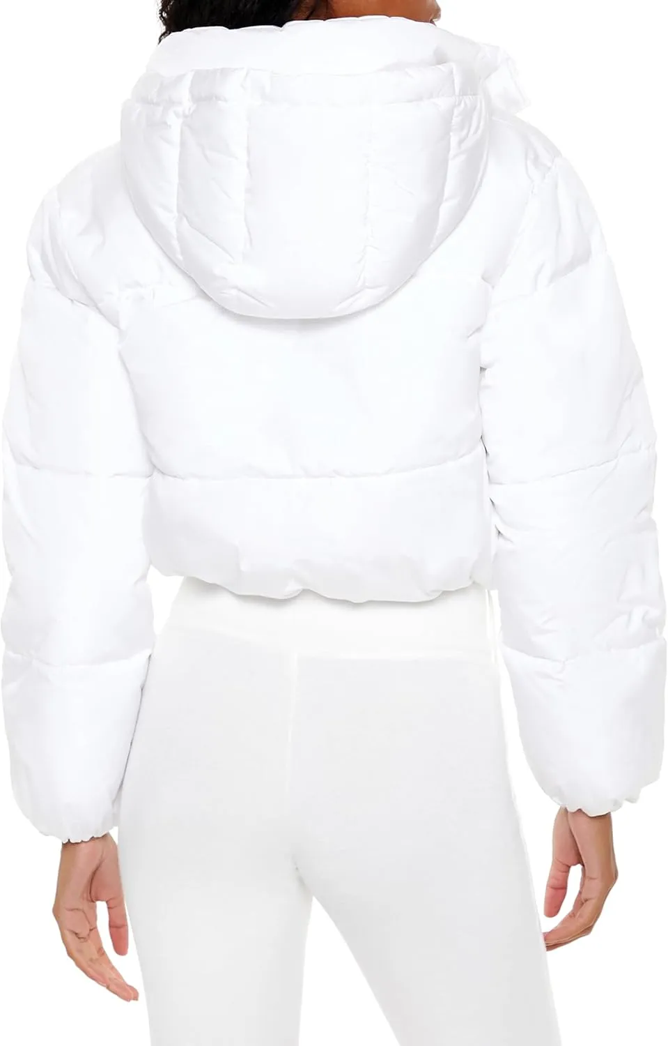 Forever 21 Women's Hooded Cropped Puffer Jacket