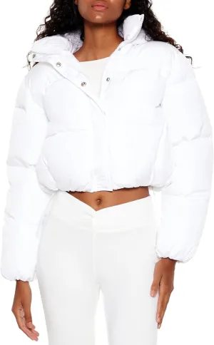 Forever 21 Women's Hooded Cropped Puffer Jacket