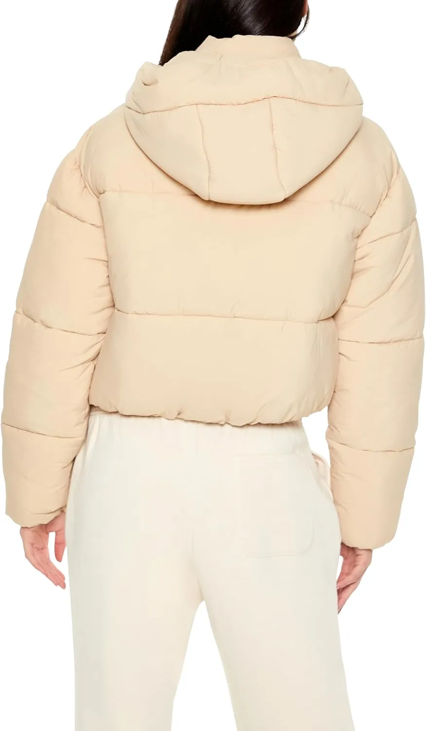 Forever 21 Women's Hooded Quilted Puffer Jacket