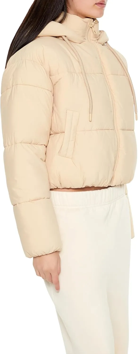 Forever 21 Women's Hooded Quilted Puffer Jacket