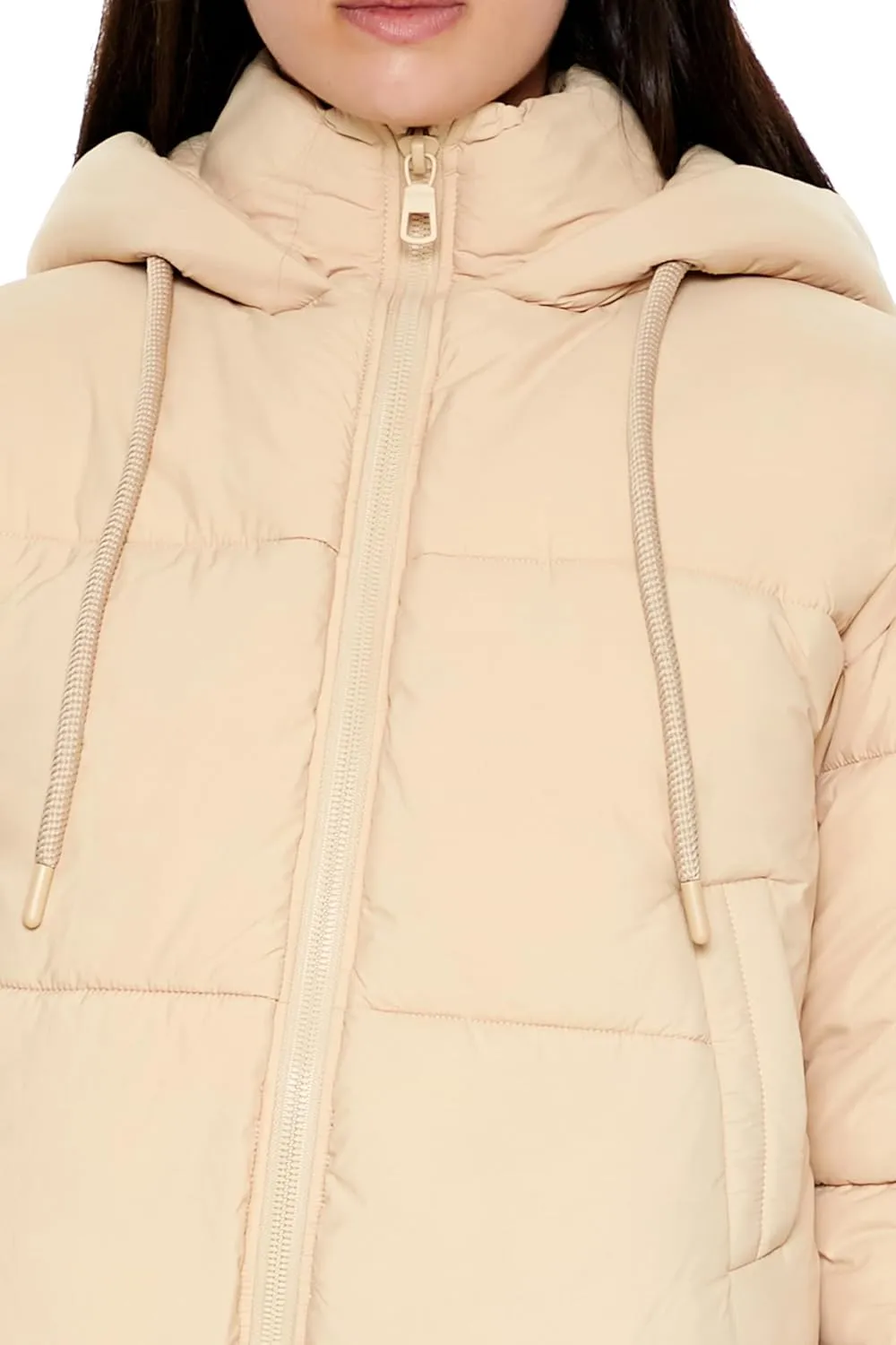 Forever 21 Women's Hooded Quilted Puffer Jacket