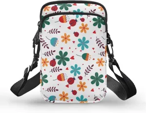 Fresh Flowers Small Bags for Women Crossbody Bags for Men Small Crossbody Bags for Women Anti Theft Crossbody Bag with Adjustable Shoulder Strap Side Bag