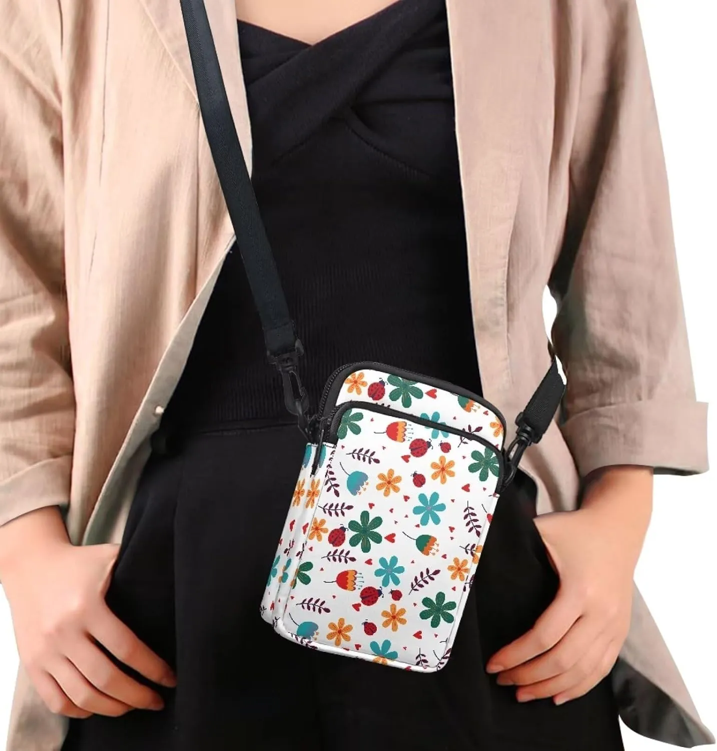 Fresh Flowers Small Bags for Women Crossbody Bags for Men Small Crossbody Bags for Women Anti Theft Crossbody Bag with Adjustable Shoulder Strap Side Bag