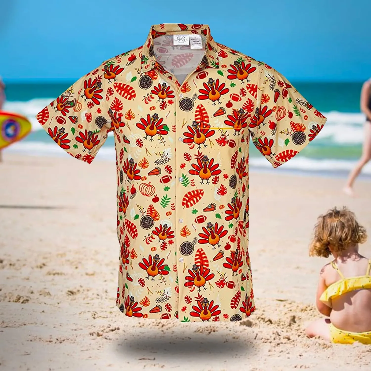 Funny Guy Mugs Mens Hawaiian Print Button Down Short Sleeve Shirt