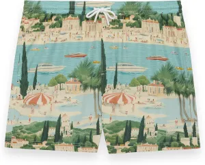 Future Planet Men's Premium Designer Azure Fast-Dry 7" Swim Trunks