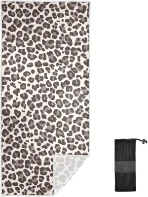 GAIGEO Brown Leopard Quick Dry Beach Towels for Adults, Sand Free Soft Beach Towel with Storage Bag, Adult Beach Towels, Thin Beach Towels for Travel, Pool, Yoga, 30"x60"