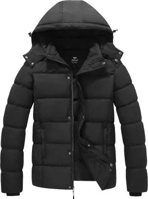 GGleaf Men's Hooded Winter Coat Warm Puffer Jacket Thicken Quilted Jacket