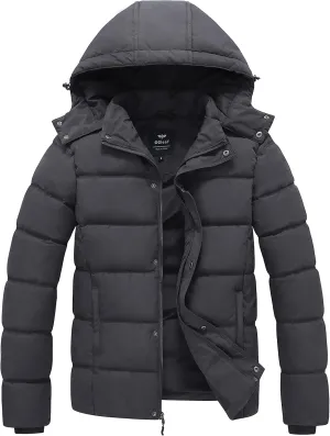 GGleaf Men's Hooded Winter Coat Warm Puffer Jacket Thicken Quilted Jacket