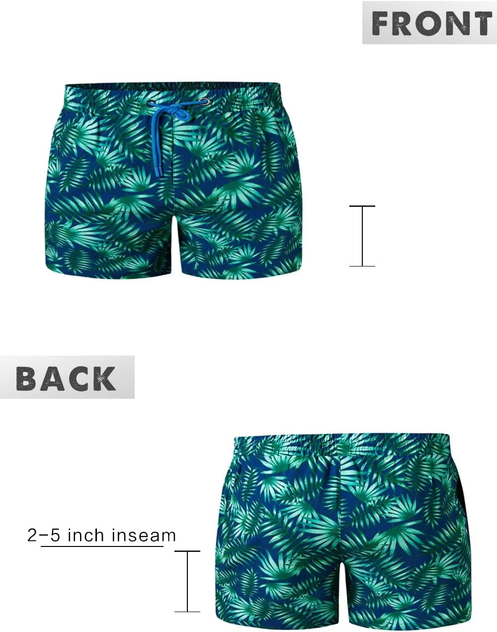 GINGTTO Men's Beach Shorts Bathing Suits with Mesh Lining