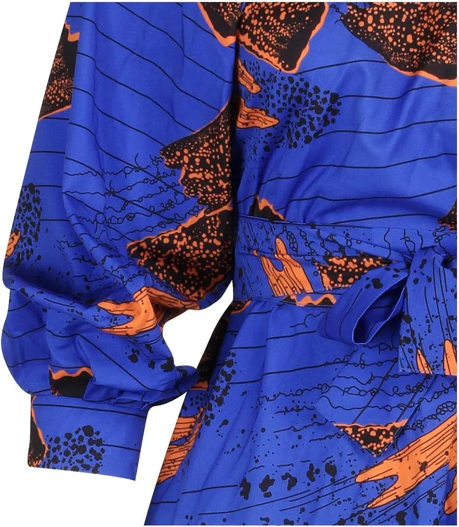 Giovacker Women's African Print Casual Party Dress Dashiki Traditional Costume
