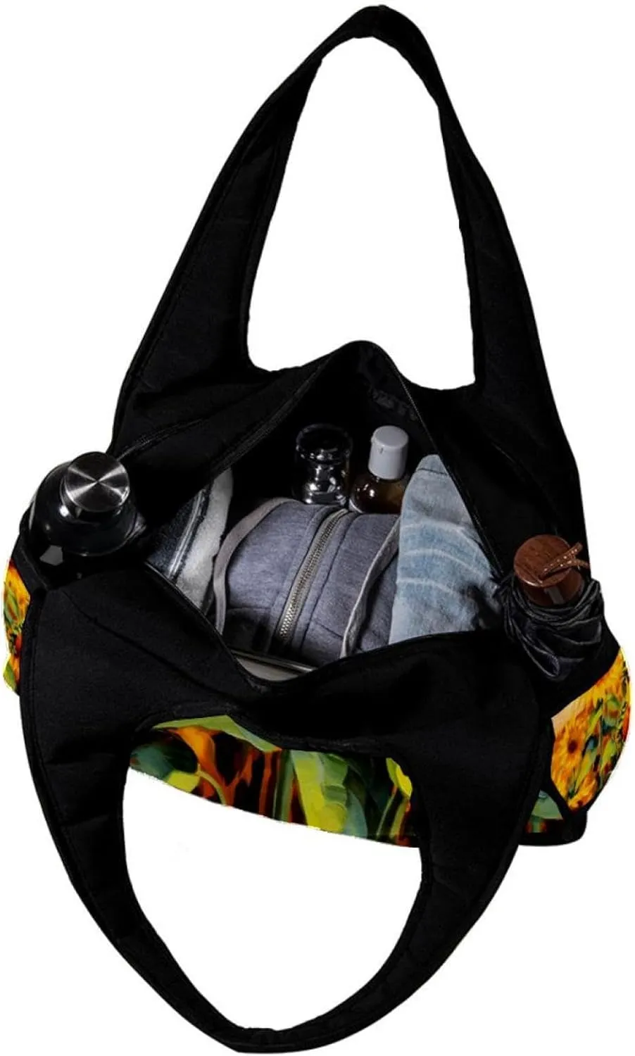 Gym Bag for Women,Small Gym Bag for Men,Watercolor Field Sunflower,Overnight Bag