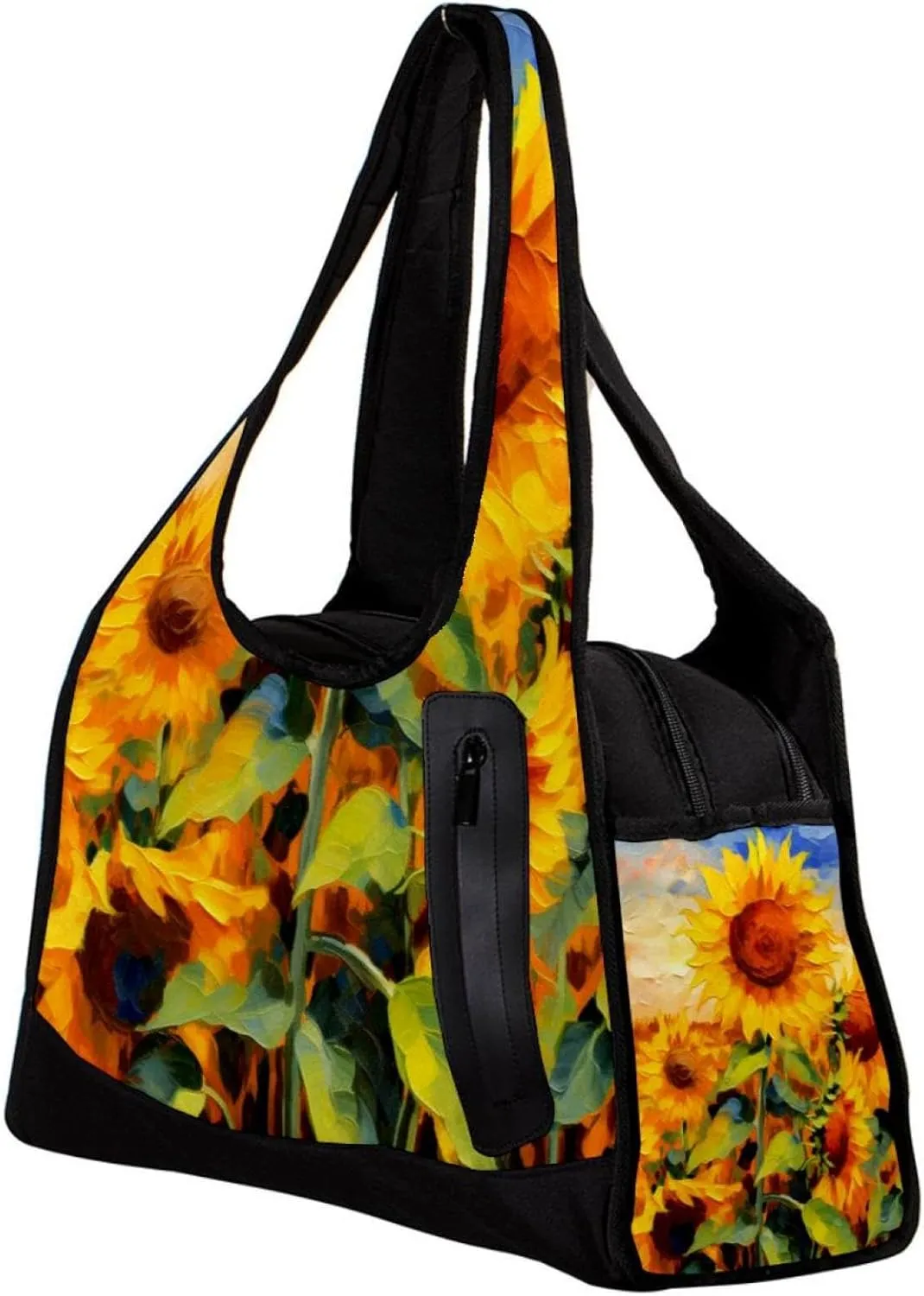 Gym Bag for Women,Small Gym Bag for Men,Watercolor Field Sunflower,Overnight Bag