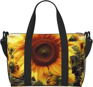 Gym Bag Sunflower Duffel Bag for Men Women Travel Overnight Bag with Shoe Compartment Workout Bags