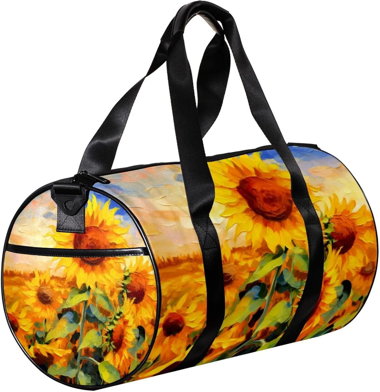 Gym Bags for Women,Duffle Bag for Travel,Watercolor Field Sunflower,Gym Bag for Men