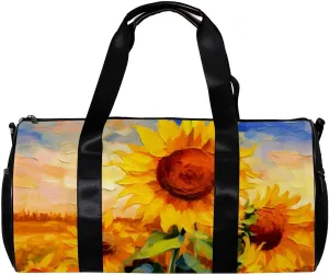 Gym Bags for Women,Duffle Bag for Travel,Watercolor Field Sunflower,Gym Bag for Men
