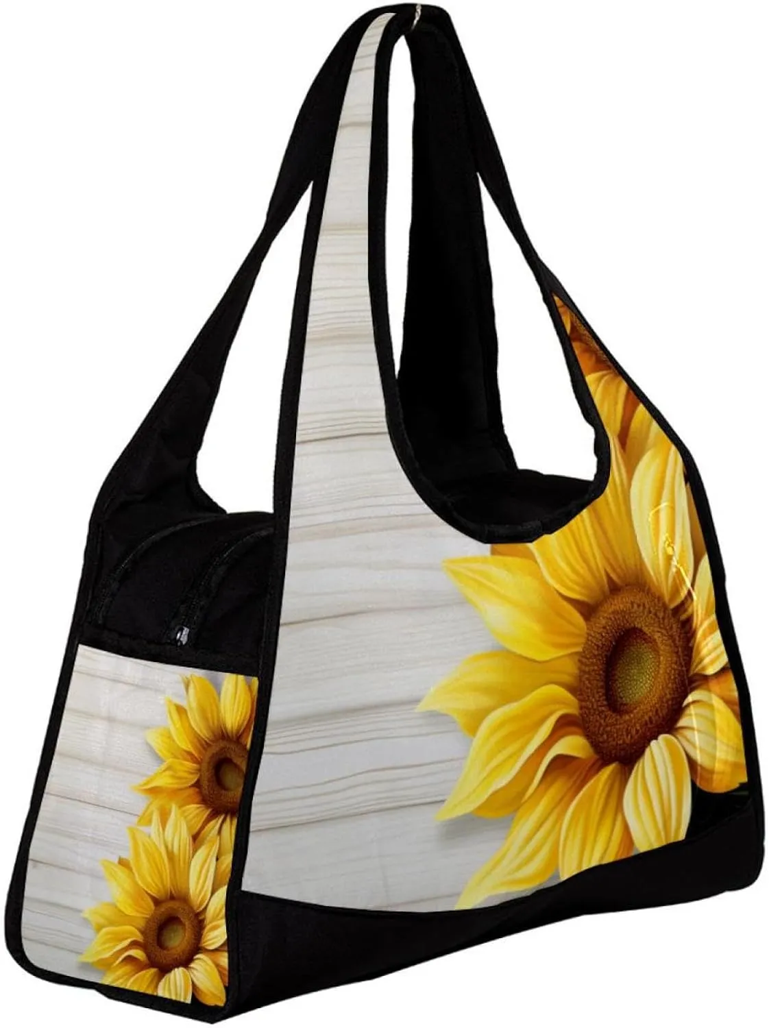 Gym Bags for Women,Duffle Bag for Travel,Wood and Sunflower,Gym Bag for Men