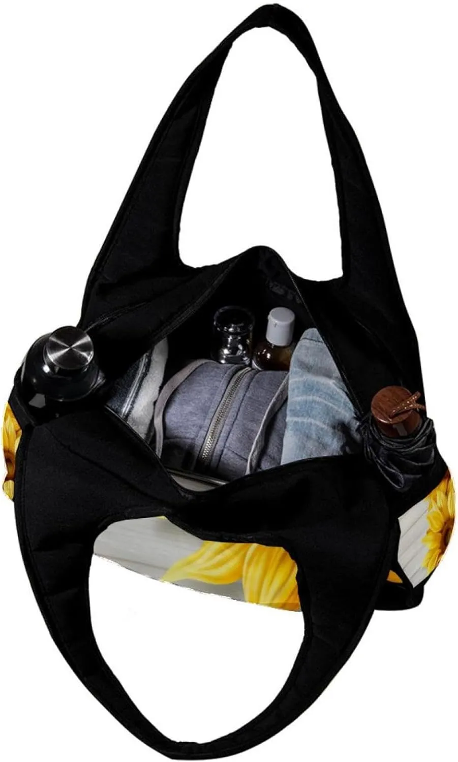 Gym Bags for Women,Duffle Bag for Travel,Wood and Sunflower,Gym Bag for Men