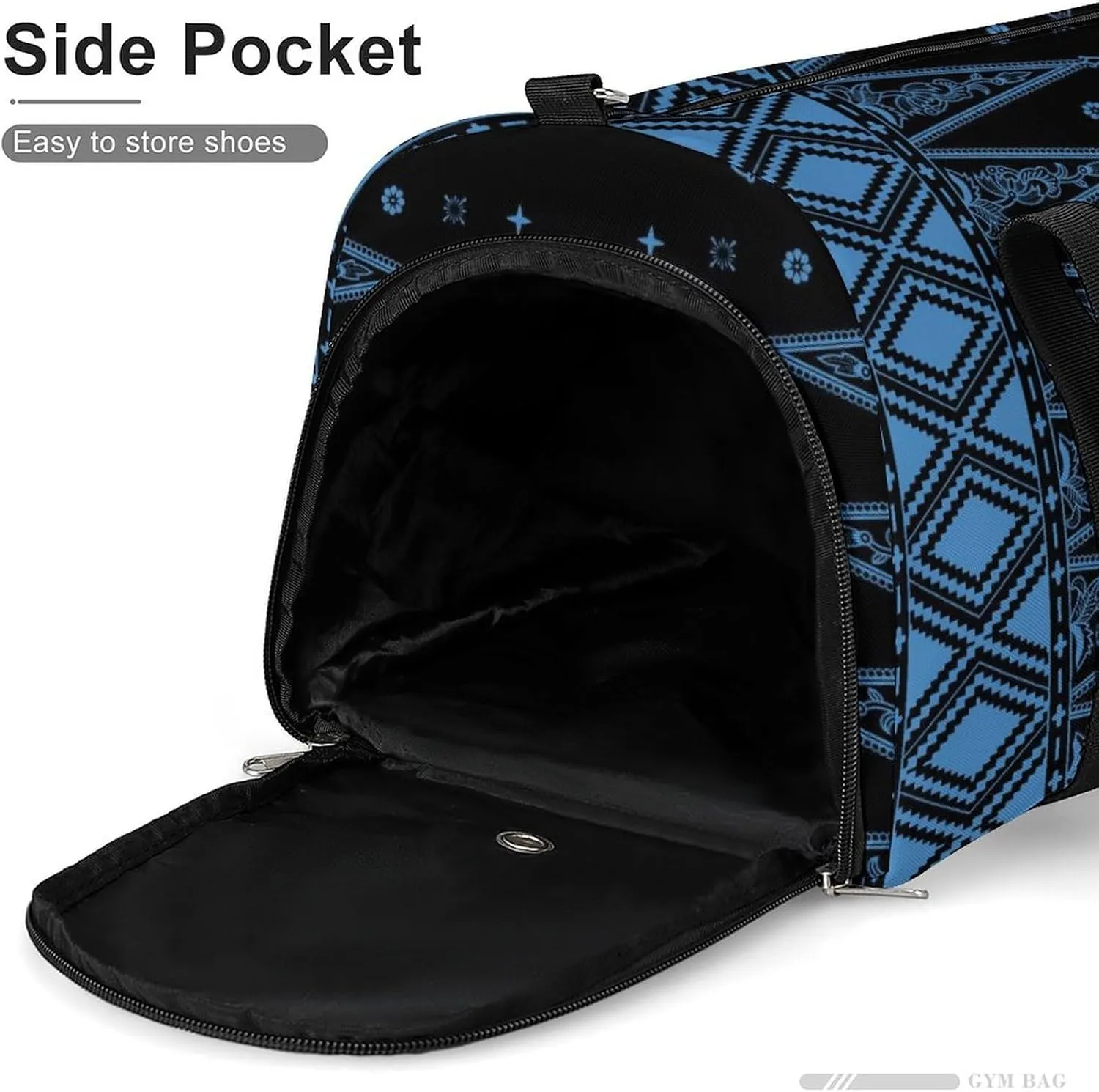 Gym Duffel Bag with Shoe Compartment Wet Pocket, Traditional Batik Travel Bag for Men Women, style