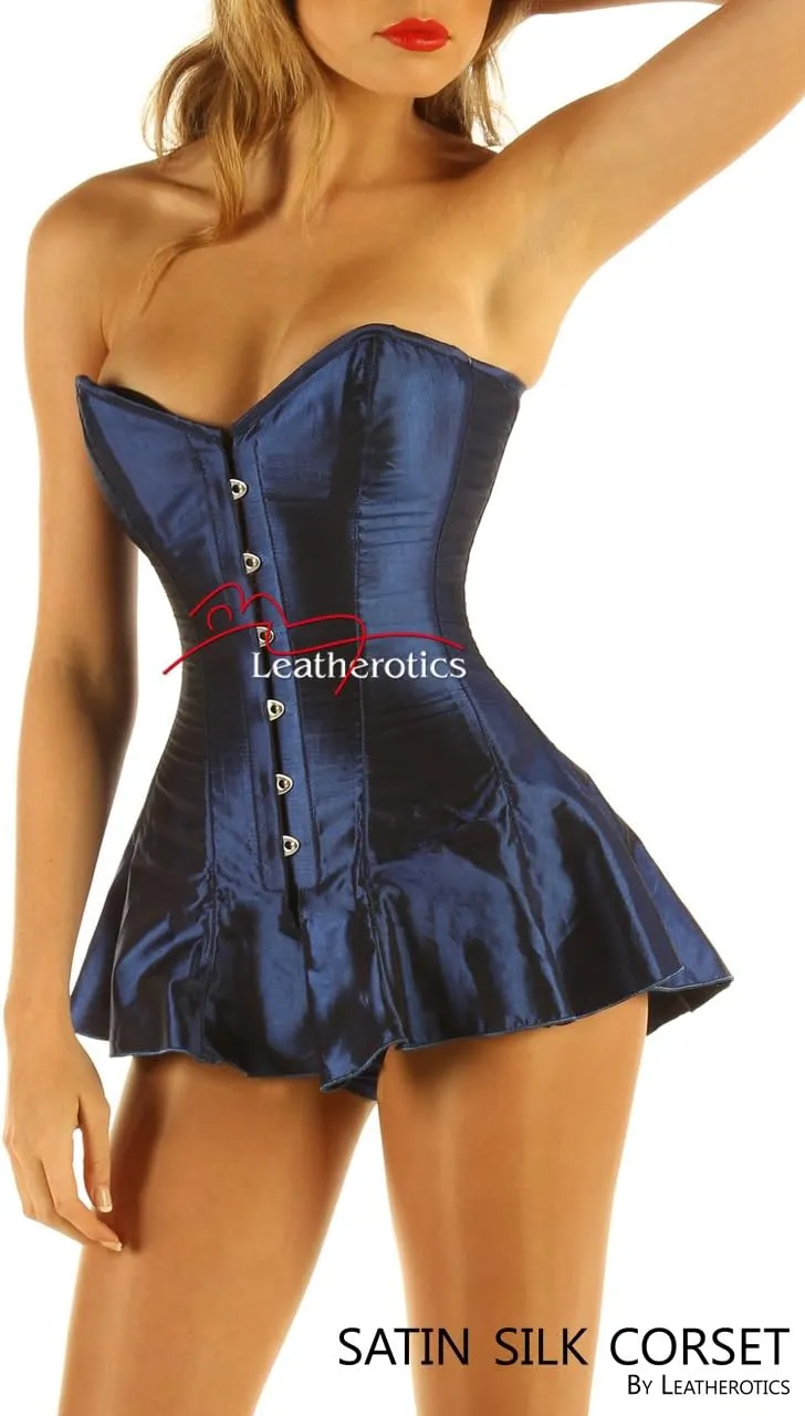 Handmade Skirted Corset Waist Trainer for women-colombian fajas for women CRSBLUE