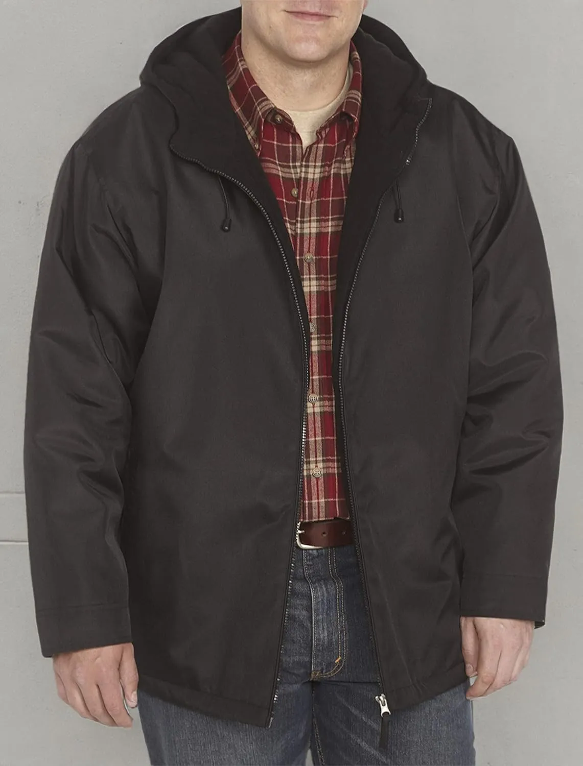 Harbor Bay by DXL Men's Big and Tall Quilt-Lined Hooded Jacket Black