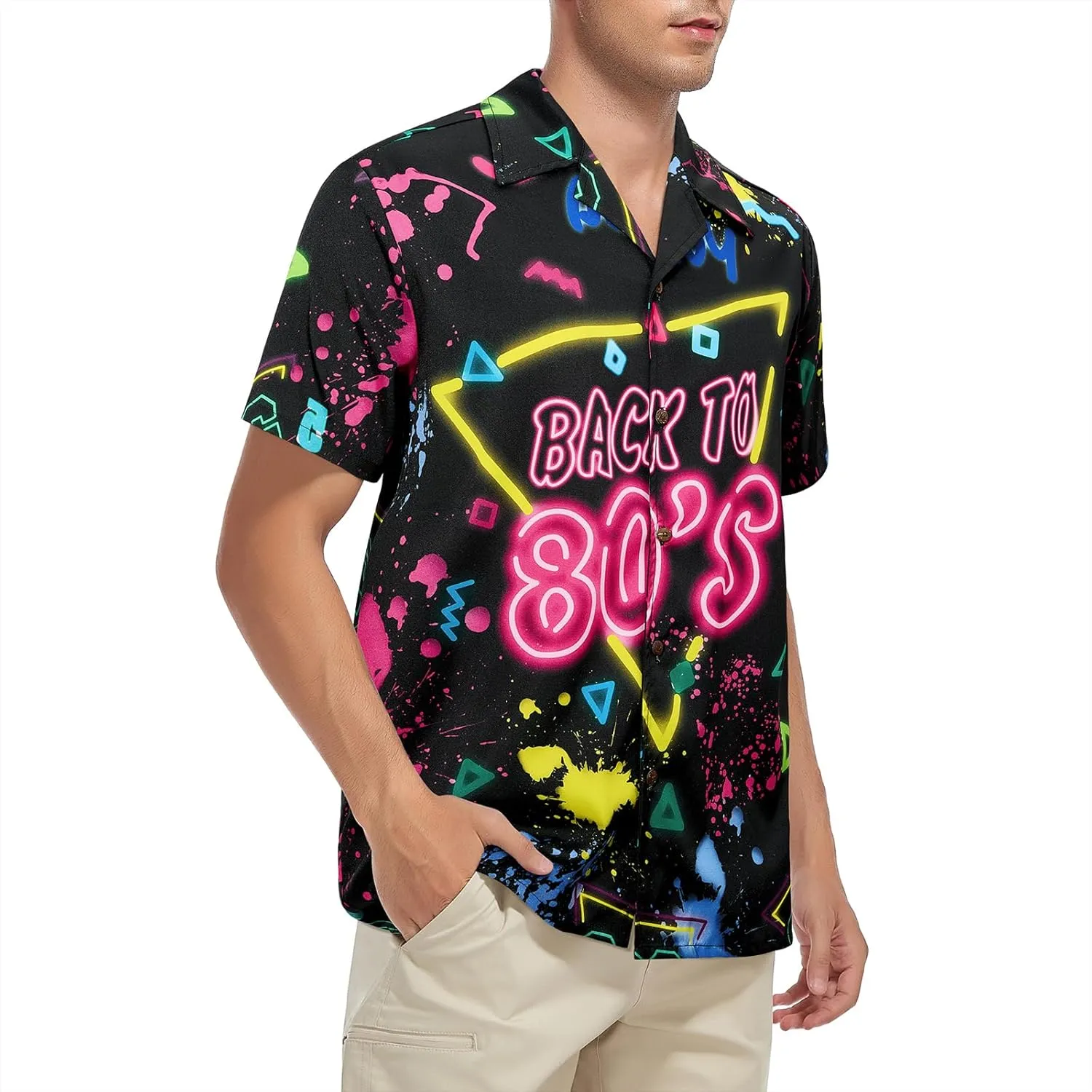 Hawaiian Shirt for Men Button Down Short Sleeve Casual Beach Shirt Summer Wear Stylish Tropical Print Shirts