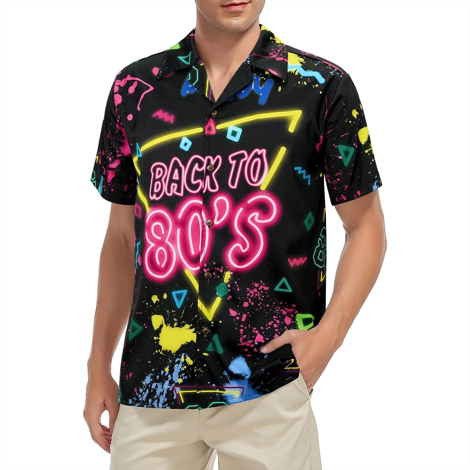 Hawaiian Shirt for Men Button Down Short Sleeve Casual Beach Shirt Summer Wear Stylish Tropical Print Shirts