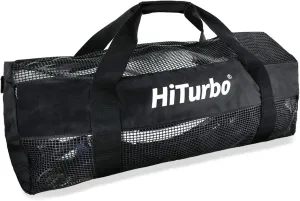 Hiturbo Mesh Dive Duffel Bag: Scuba Gear Bags for Diving, Snorkeling, Freediving and Swimming - 60L Travel Beach Pool Water Sports Equipment Bag with Shoulder Strap
