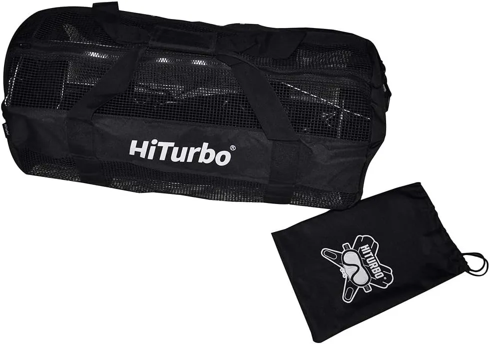 Hiturbo Mesh Dive Duffel Bag: Scuba Gear Bags for Diving, Snorkeling, Freediving and Swimming - 60L Travel Beach Pool Water Sports Equipment Bag with Shoulder Strap
