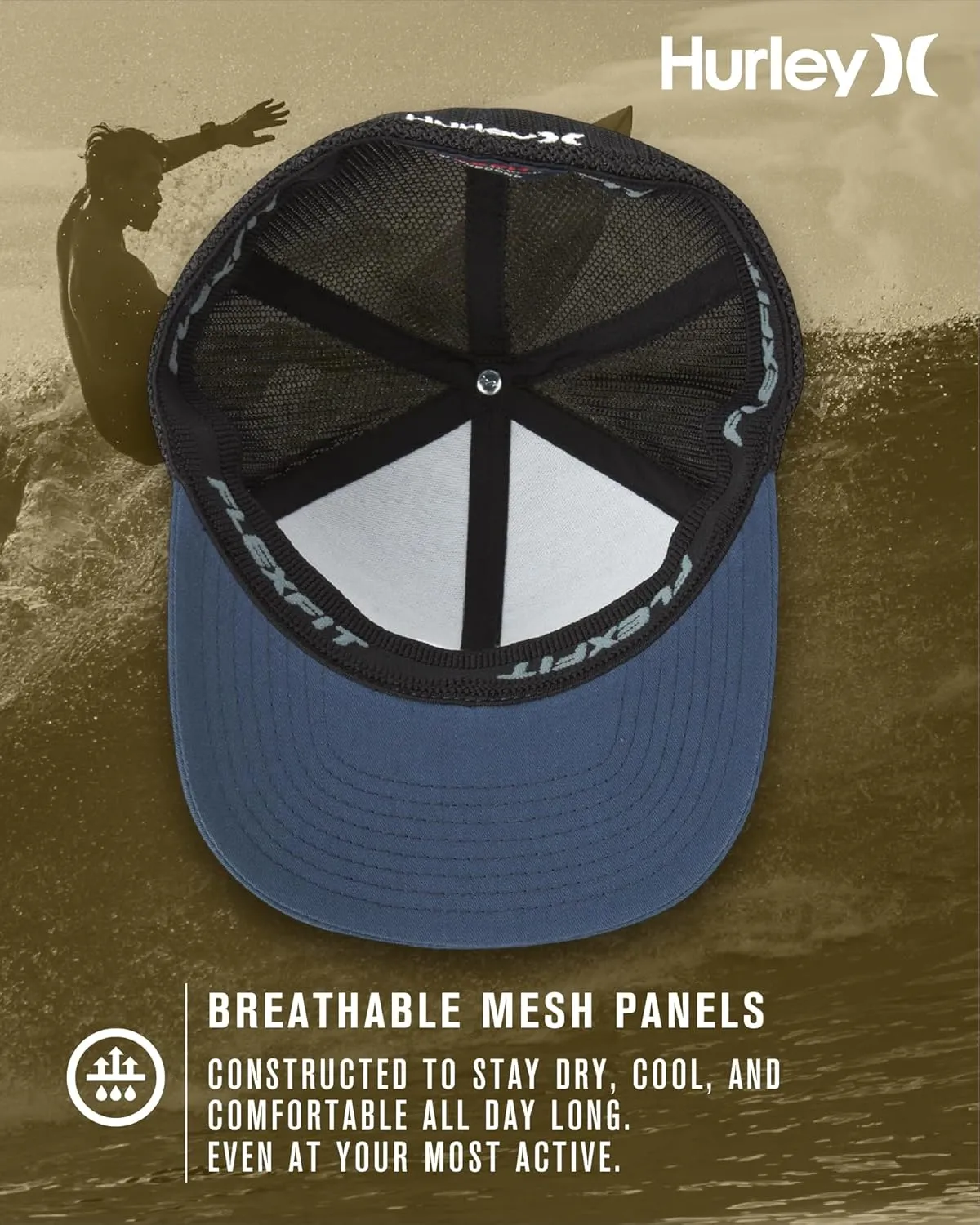 Hurley Men's Hat - Laguna Icon Mesh Fitted Trucker Cap