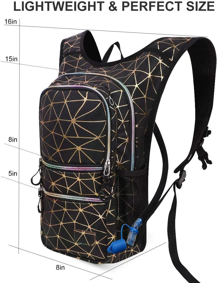 Hydration Backpack Pack, Water Backpack 20L Capacities Included 2L Hydration Bladder, Festival Essential - Rave Hydration Pack Hydropack Hydro for Hiking, Running, Biking, Festival Gear