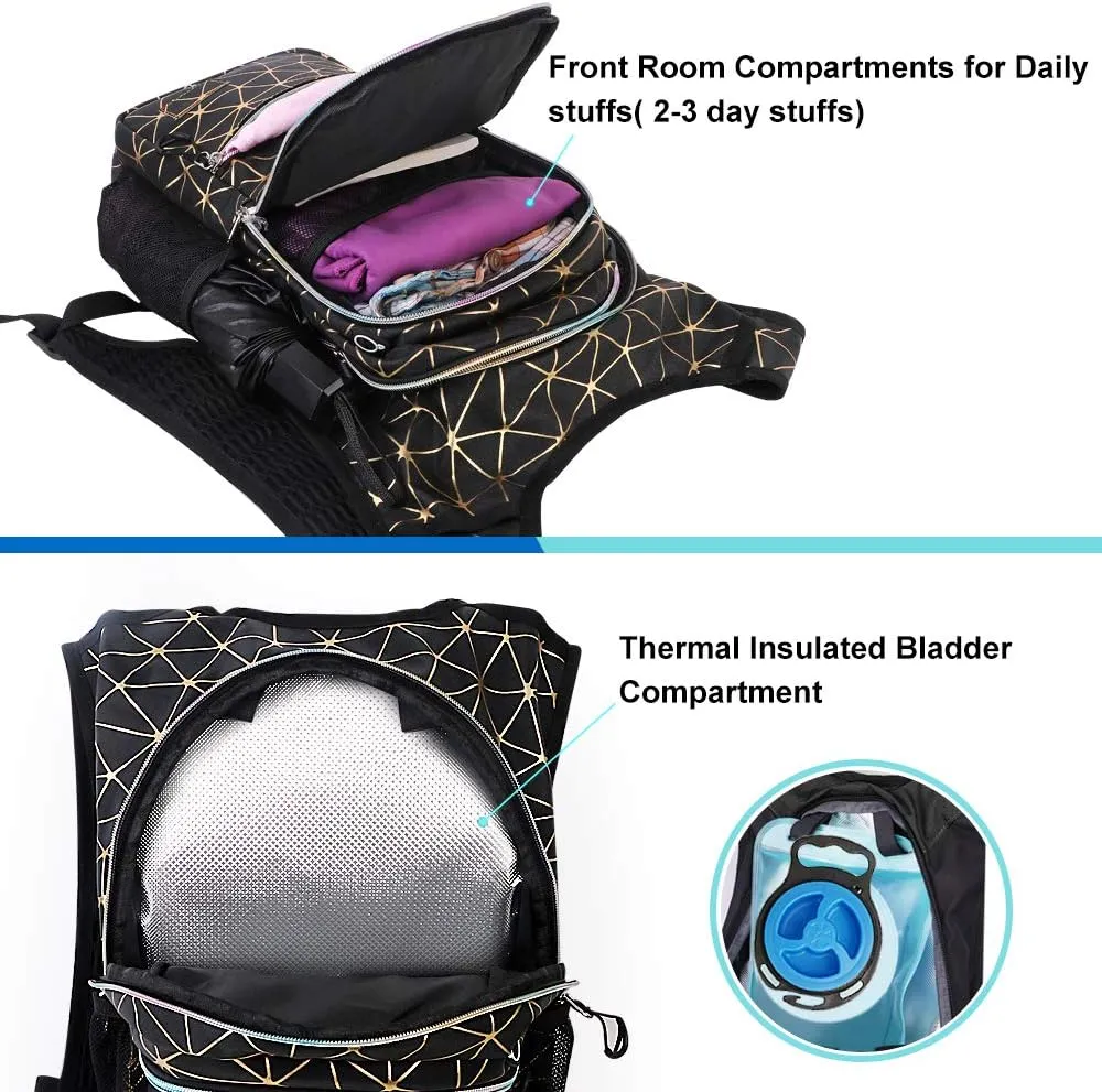 Hydration Backpack Pack, Water Backpack 20L Capacities Included 2L Hydration Bladder, Festival Essential - Rave Hydration Pack Hydropack Hydro for Hiking, Running, Biking, Festival Gear