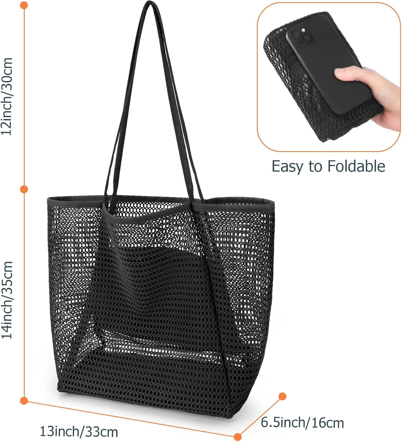Iioscre Mesh Beach Tote Bags for Womens, Causal Hobo Pool Bags for Swimming Pools Vacations Beach Essentials
