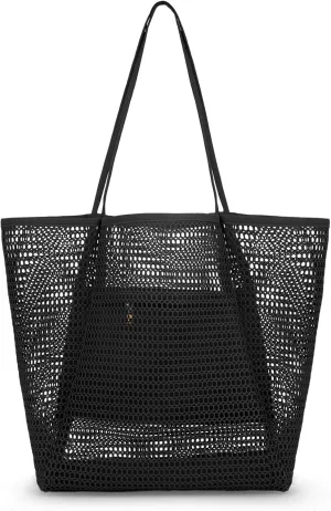 Iioscre Mesh Beach Tote Bags for Womens, Causal Hobo Pool Bags for Swimming Pools Vacations Beach Essentials