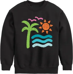 Instant Message - Abstract Beach Scene - Kids Crew Fleece