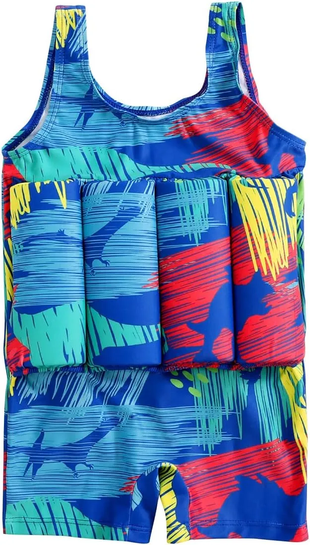 IWEMEK Boys Girls Floatation Swimsuit with Adjustable Buoyancy Baby One Piece Swimwear Float Suit Swim Vest Bathing Suit