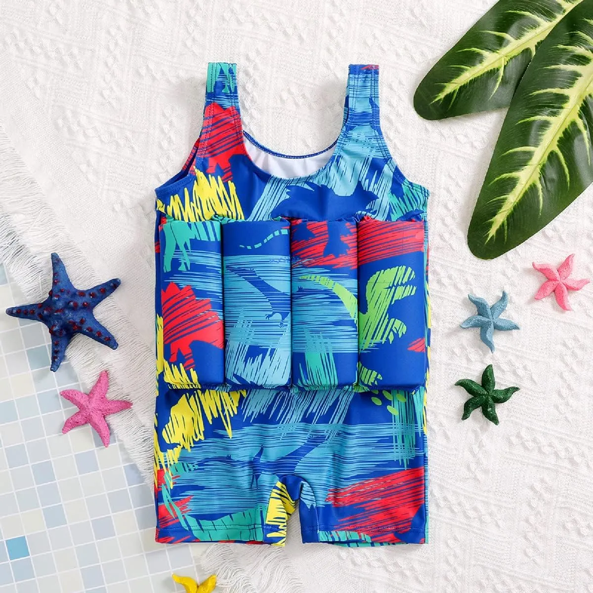 IWEMEK Boys Girls Floatation Swimsuit with Adjustable Buoyancy Baby One Piece Swimwear Float Suit Swim Vest Bathing Suit
