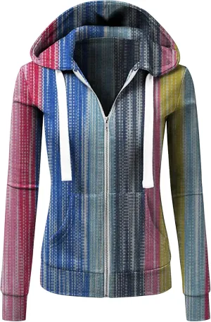 JEsilunmaMY Women's Color Block Winter Cotton Hoodies Long Sleeve Athletic Hooded Sweatshirt Slim Workout Drawstring Jacket