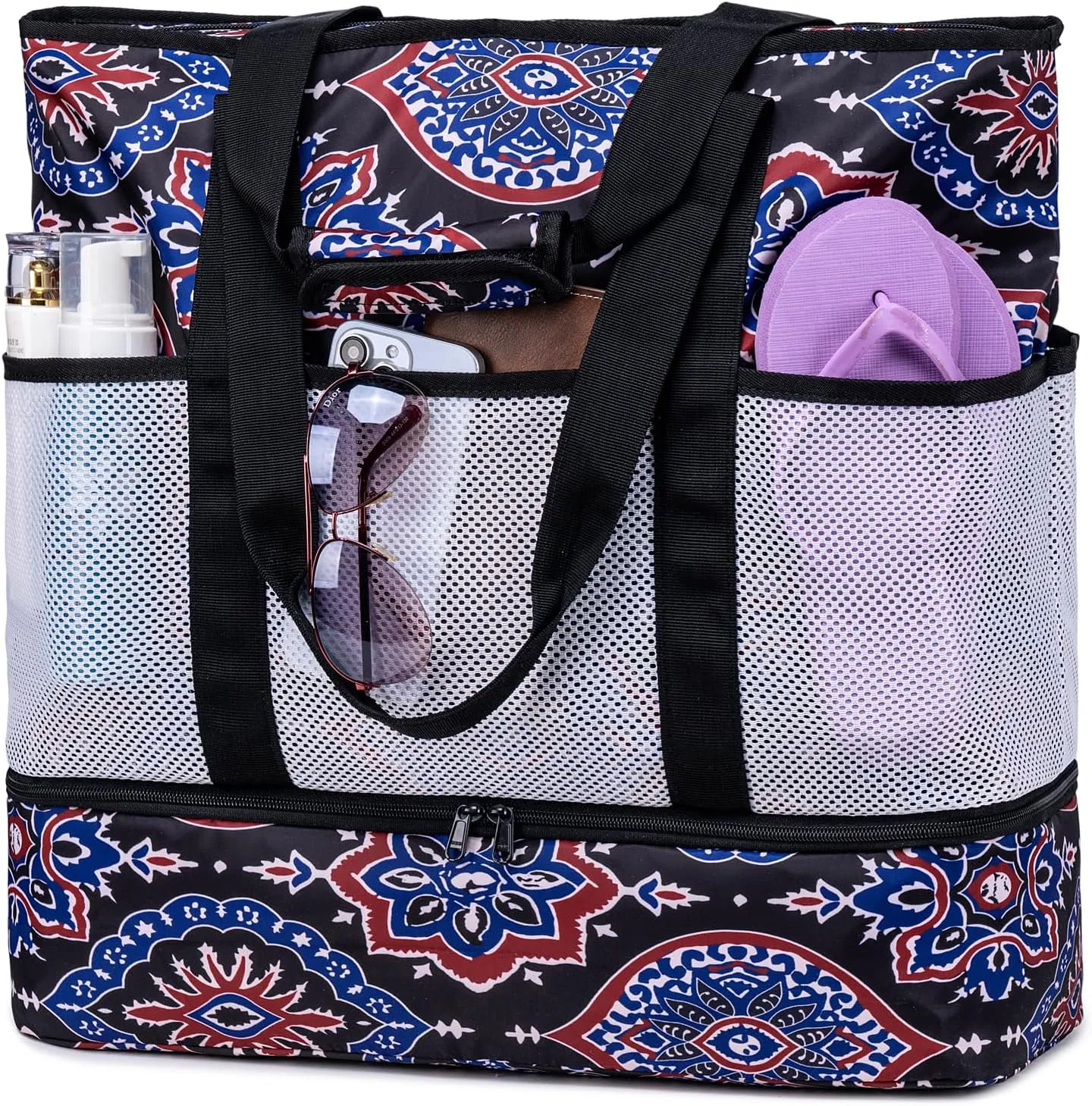 JIANYA Beach Bag XL Women Waterproof Beach Tote Pool Bags with Cooler Sandproof Beach Essentials for Beach Vacation Travel