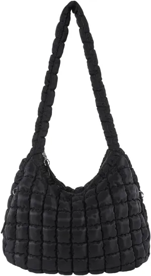 Juoxeepy Quilted Tote Crossbody Women's Puffy Hobo Bag with Padding