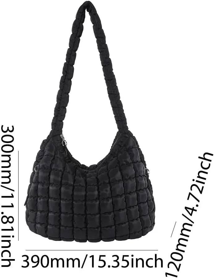 Juoxeepy Quilted Tote Crossbody Women's Puffy Hobo Bag with Padding